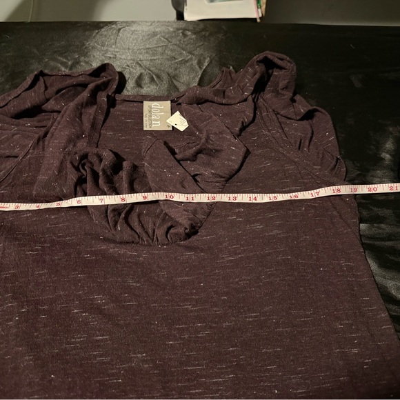 Anthropologie Plum Short Sleeve Ruffle Tee - Picture 5 of 10